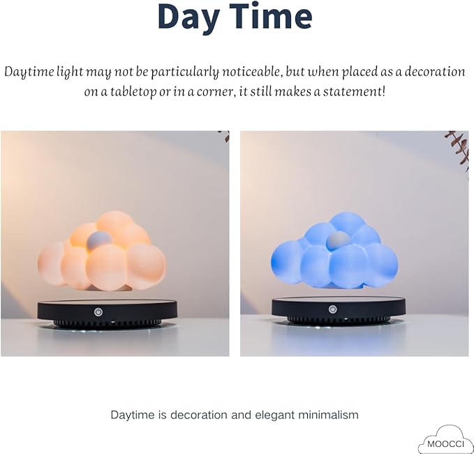 Levitating Cloud Lamp, Magnetic Floating Cloud LED Light Desk Lamp Table lamp Night Light，Unique Gifts Christmas Room Home Office Decor (Cloud Lamp)