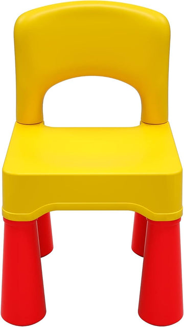burgkidz Plastic Toddler Chair, Durable and Lightweight, 9.3" Height Seat, Indoor or Outdoor Use for Boys Girls for 18+ Months (Yellow)