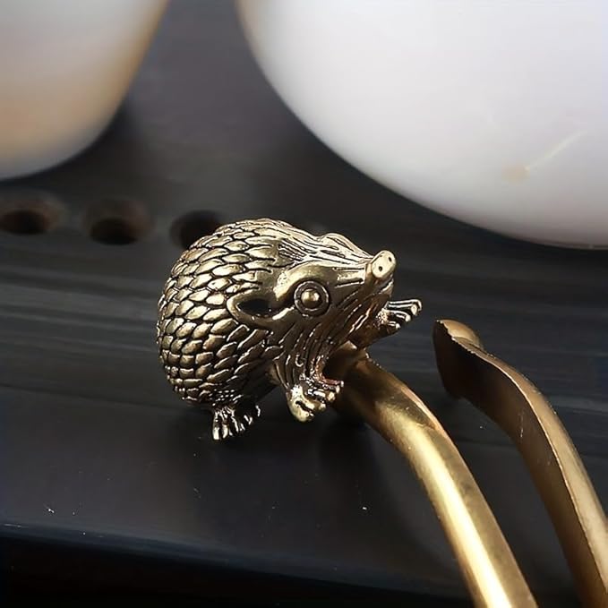 Vintage Solid Brass Hedgehog Figurine - Charming Desk Decor for Collectors - Perfect Home or Office Accent(Hedgehog)