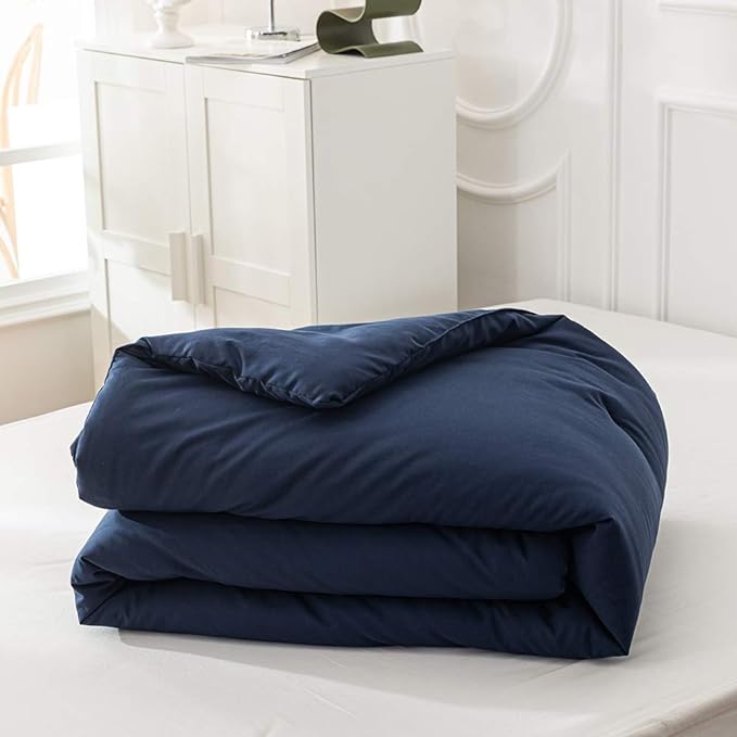 Solid Navy Comforter Set King Navy Blue Bedding Set Soft Pure Navy Blue Bedding Quilt Set Men Navy Blue Blanket Women Breathable Durable Bed Comforter Set Dark Navy Blue Bedding Set King