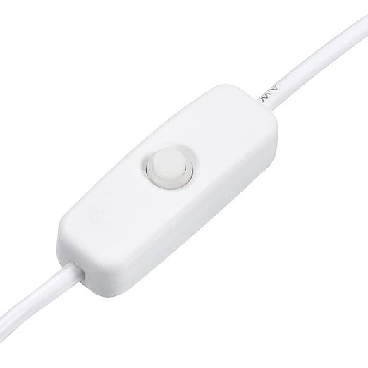 MECCANIXITY USB Cable with 501 ON/Off Switch, USB Male to Micro USB Male Power Cable 100cm for Digital Equipment LED Desk Lamp LED Strip White Pack of 4