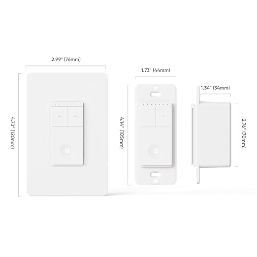 TREATLIFE 3 Way Smart Dimmer Switch 2 Pack, 2 Master Dimmer Switch Compatible with Alexa, Google Assistant, 2.4GHz WiFi Light Switch APP Remote Control, Neutral Wire Needed, Schedule, No Hub Required