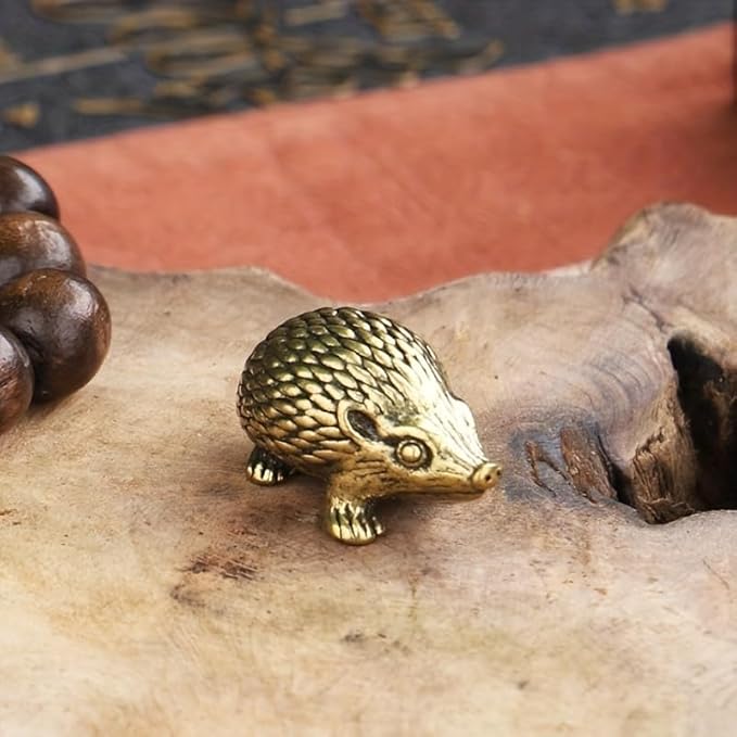 Vintage Solid Brass Hedgehog Figurine - Charming Desk Decor for Collectors - Perfect Home or Office Accent(Hedgehog)