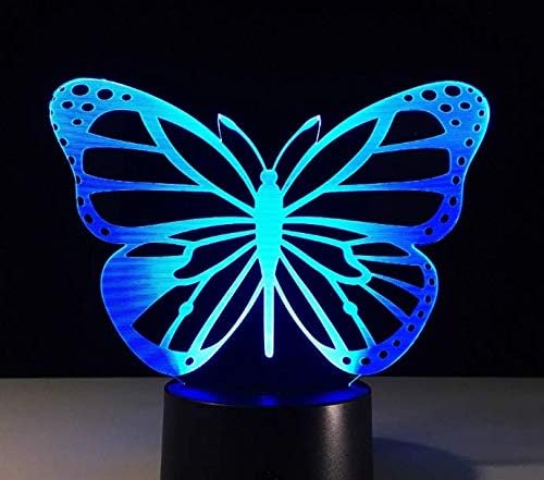 Butterfly Girl's Lamp 3D Illusion Night Lights Girl's Birthday Gifts - Multi Colors Changing Bedroom Decorative Arts Gifts for Female (Butterfly)