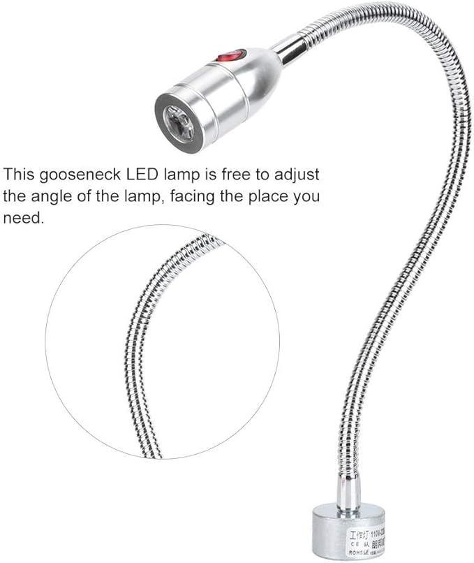 CHICIRIS 3W Flexible Lamp, LED Desk Lamp, Home Sewing Machine Light with Magnetic Base, Flexible Eye Work Lamp for Machine Tools Workbench Reading Lamp