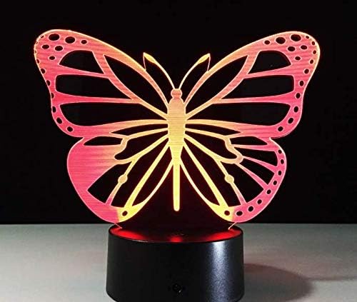 Butterfly Girl's Lamp 3D Illusion Night Lights Girl's Birthday Gifts - Multi Colors Changing Bedroom Decorative Arts Gifts for Female (Butterfly)
