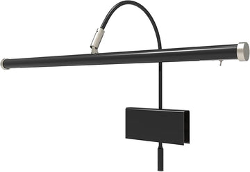 Cocoweb 19" Grand Piano Lamp with Integrated LED Black with Satin Nickel Accents - GPLED19SND