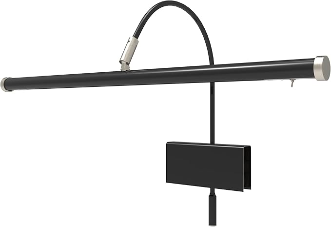 Cocoweb 19" Grand Piano Lamp with Integrated LED Black with Satin Nickel Accents - GPLED19SND