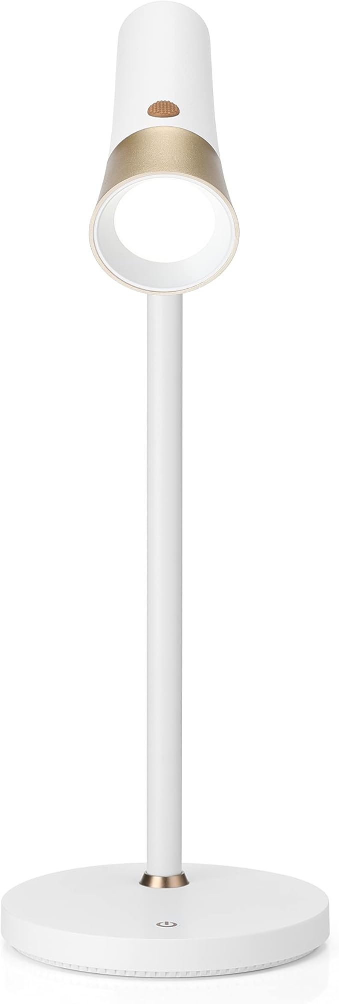 Dimmable LED Desk Light Study Lamp w/Adjustable, Rechargeable & Detachable Head - Home/Dorm/Office Table Lighting for Work, Reading & Studying - White/Gold