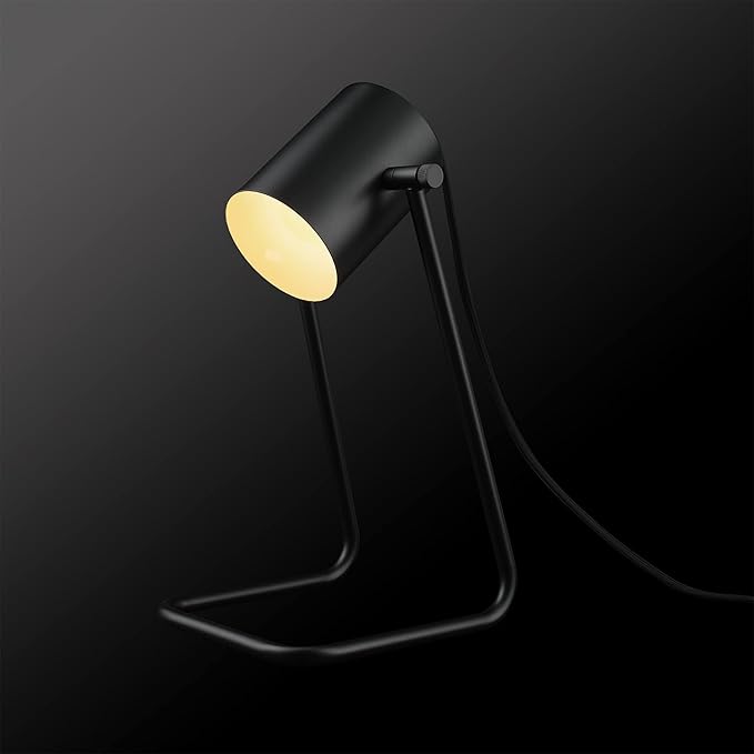 Globe Electric 52299 Sahara 14" Desk Lamp, Matte Black, Swing Shade, in-Line On/Off Rocker Switch