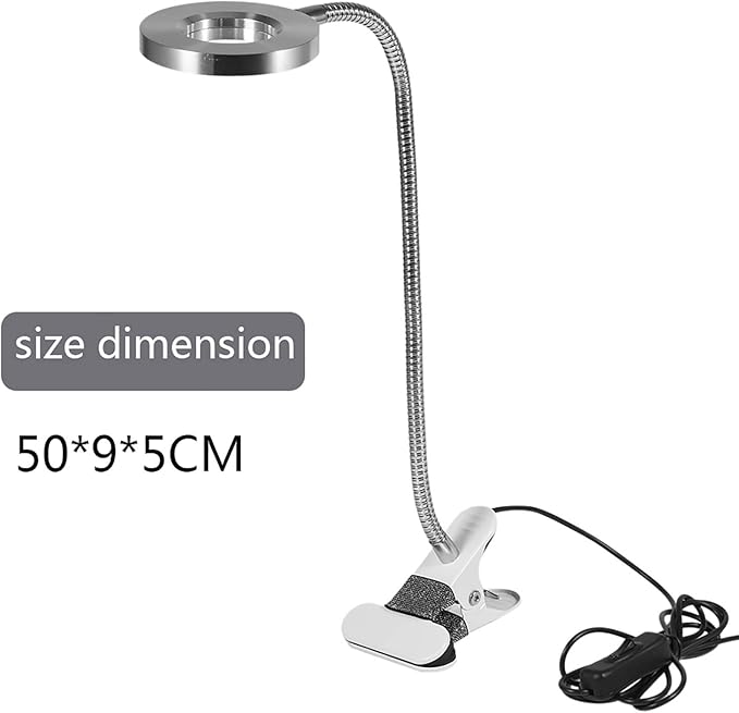 Desk Light Lamp Clip on Light Tattoo Manicure Makeup Light, USB LED Light Beauty Lamp with Clamp, Portable Cold Light Lamp Shadowless Lamp with Flexible Tube