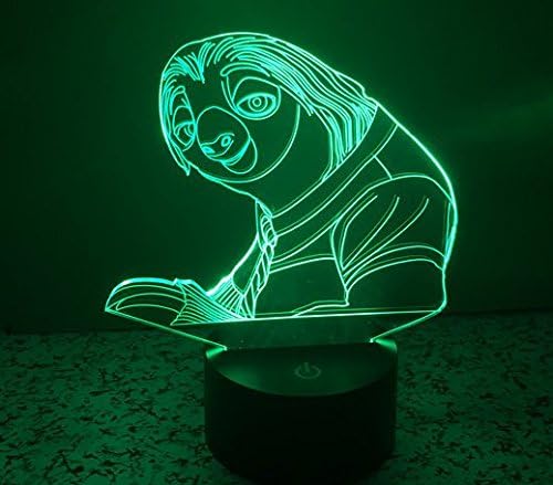 Birthday Gift Sloth Lamp - 3D Optical Illusion 2 Functions multi colors USB Charging or AA Battery - Acrylic Panel Funny Sloth Flash Light Gifts for Kids BF GF Son & Daughter
