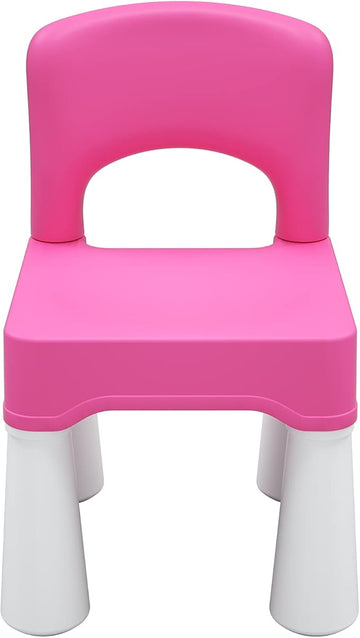 burgkidz Plastic Kids Chair, Durable and Lightweight, 9.3" Height Seat, Indoor or Outdoor Use for Toddlers Boys Girls Aged 3+ (Pink)