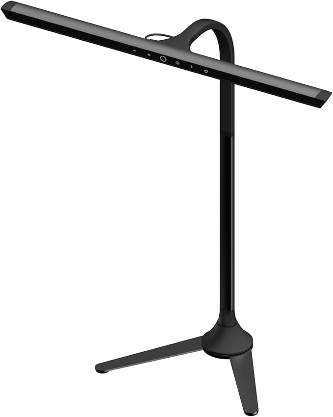LED Architect Desk Lamp with Clamp and Clip On Desk Lamp 5-level Color Temperature and 5-level Dimmable Modern Desk Lamp 12W Black(Including Desktop Use)