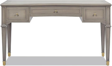 Jennifer Taylor Home Dauphin 55" 3-Drawer Wood Executive Desk, Grey Cashmere