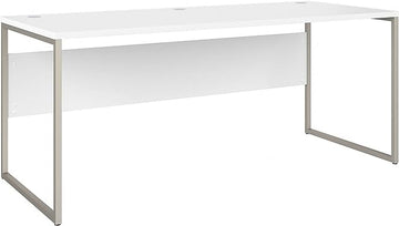 Bush Business Furniture Hybrid 72W x 30D Computer Table Desk with Metal Legs in White