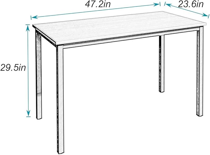 SogesGame Computer Desk, 47.2 inches Small Office Desk Computer Table Study Writing Desk Workstation for Home Office, Teak Dining Table