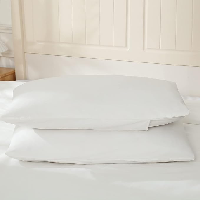 White Comforter for Queen Size Bed, Full Modern Bedding Set for Women/Men, Cute Soft & Lightweight Chic Microfiber Bed Sets, 3 pcs-1 Comforter & 2 Pillowcases (90"x90")