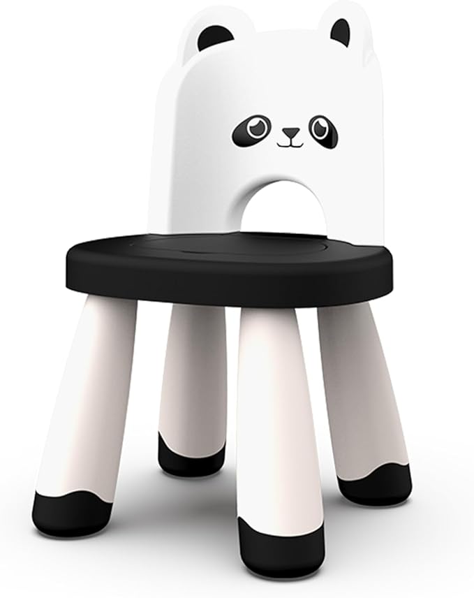 Kids Plastic Chair, Durable and Lightweight Kids Chair,11" H Seat, Indoor or Outdoor Use for Toddlers Boys Girls Birthday Gifts (Black)