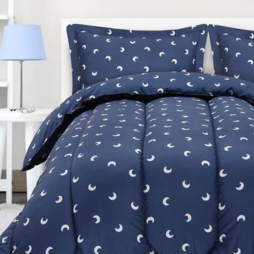 Utopia Bedding All Season Moon Comforter Set with 2 Pillow Cases, 3 Piece Soft Brushed Microfiber Kids Bedding Set for Boys/Girls, Machine Washable (Twin)
