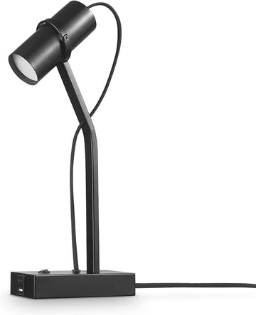 Globe Electric MRDK by Globe Series.01.TL 16" LED Desk Lamp, 2.1A Combined USB Port and USB-C Port, 5 Watts, 240 Lumens, 3000 Kelvin Warm White, Adjustable Shade, Matte Black