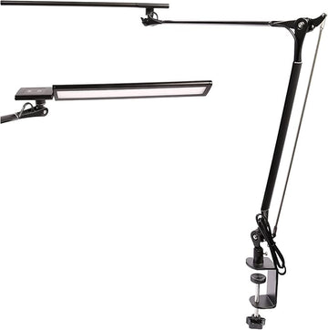 LED Desk Lamp, Architect Task Lamp, 12W Eye-Caring Metal Swing Arm Dimmable Drafting Table Lamp with Clamp,Touch Control Desk Lamp, Study Reading Work Office Workbench