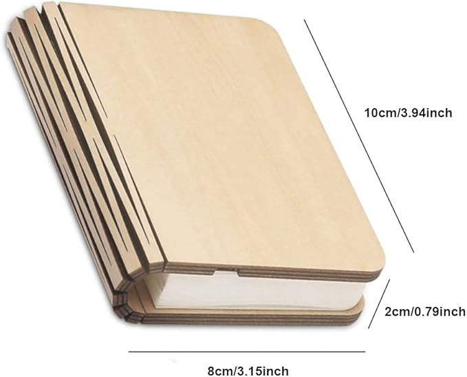 Folding Book Lamp Novelty Wooden Table Lamp Portable Desk Light LED Paper Lantern with USB Rechargeable for Gift Home Office Decor