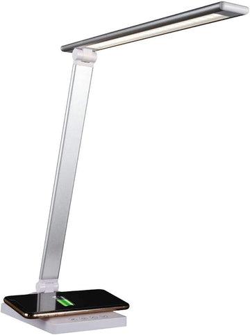 OttLite Entice LED Desk Lamp with Wireless Charging – Folds Down, Adjustable Arm & Shade, Touch Controls, 3 Color Temperatures, ClearSun LED, for Work, Study, Reading, Crafting