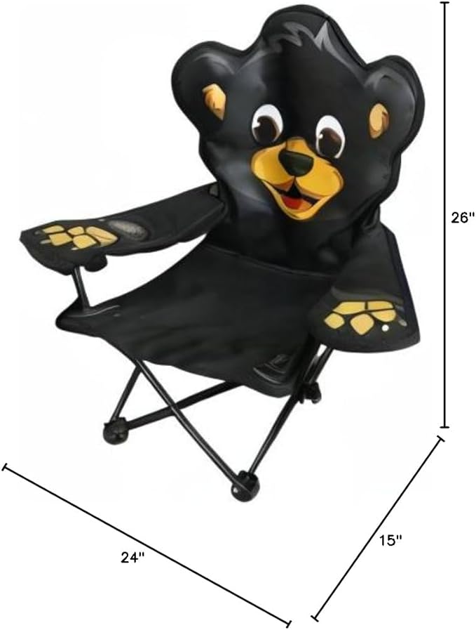 Kids Camping Chair | Folding Outdoor Chair for Toddlers | Boys or Girls | Lightweight, Portable, and Durable | Great for Beach, Patio or Sporting Events (Kids Camp Chair, Willie Bear)