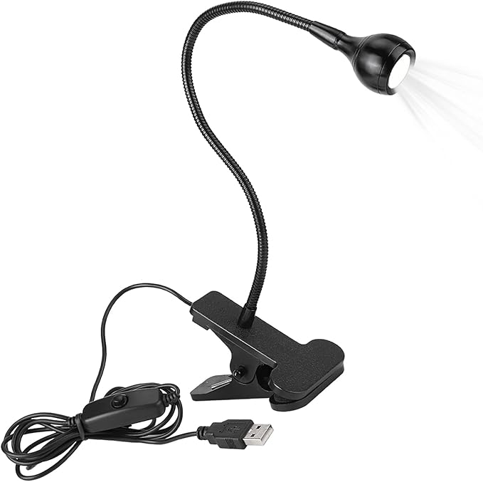 LED Desk Lamp Foldable USB Rechargeable Table Light Bedside Night Lamp Small Clip Lamp Eye Care Reading Light Dimmable Beauty Lamp for Bedroom Office