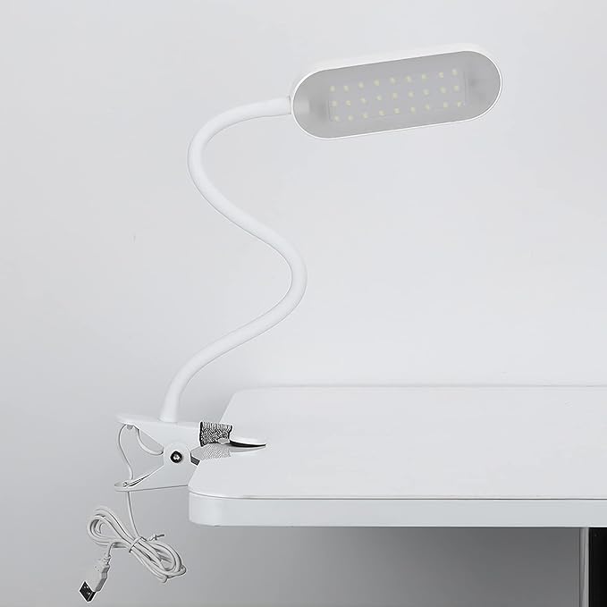 Clina USB Desk Lamp, LED Touch Switch Tattoo Eye Nail Art Desk Light Dimmer USB for Office Reading Relaxation Bedtime Tattoo Light Studying (White)