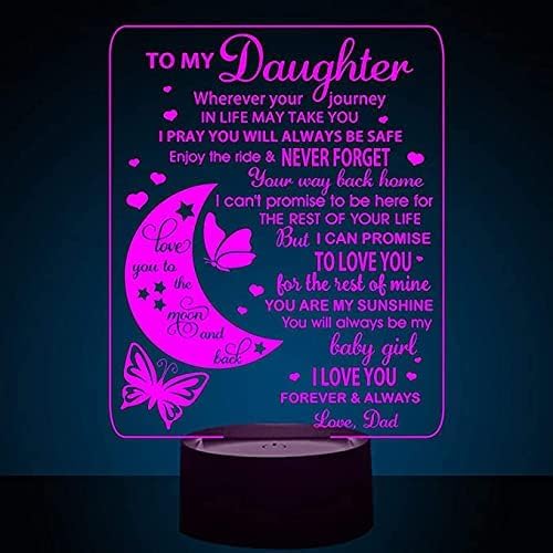 Creative Customized Moon Butterfly Birthday Gifts Bedside Lamp 3D Illusion Moon Night Lights USB LED Table Lamp Gifts for Daughter- 7 Colors Changing Christmas Gifts Arts lamp from Dad Mom