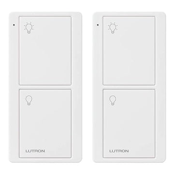 Lutron Pico Remote for Caseta Smart Switch, 2-Button Control , On/Off Control, For Table Top or Wallmount Use, PJ2-2B-GWH-L01-2, White, 2 Pack