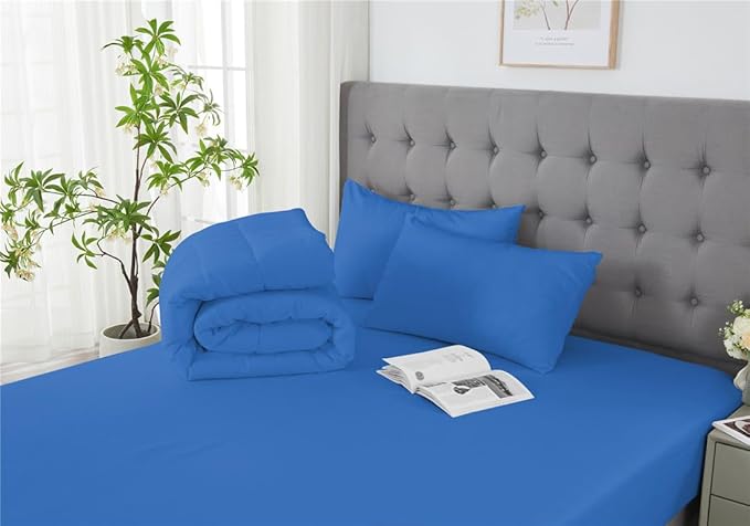 3 Piece Solid Color All Season Bedding Comforter Set Microfiber Soft Lightweight Bedding Set for Kids Teens Adults Room Decor with 1 Comforter and 2 Pillowcases Queen