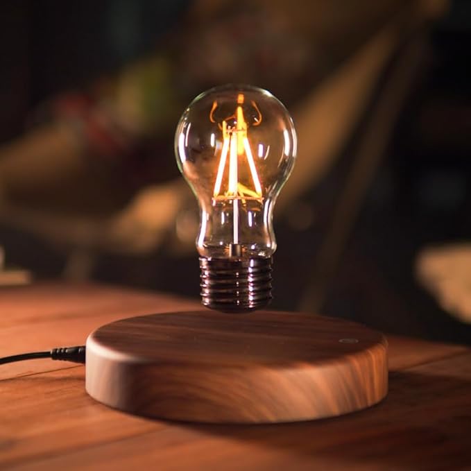 Magenetic Levitating Lamp, Floating Light Bulb, Auto Rotating LED Table Lamp Night Light for Home/Room/Office Decor