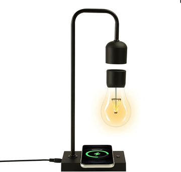 Floating Lamp with Wireless Phone Charger & LED Light Bulb Floating in The Air Freely Unique Magnetic Levitating Cloud Desk Lamp Home Decor & Gift for Friends Families