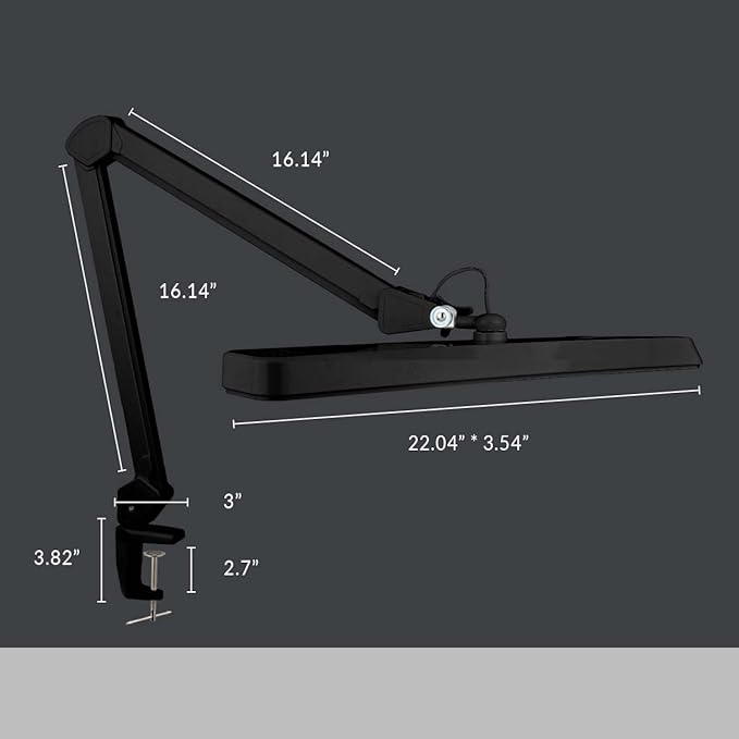 Neatfi (New Model) XL 2,500 Lumens LED Task Lamp with Clamp, 3 Light Modes, 3000-6000K Correlated Color Temperature, 30W Super Bright Desk Lamp, Dimmable, 162 Pcs SMD LED (CCT, Black)