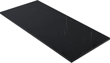 Kaboon Universal Tabletop 55"x20", Solid One-Piece Melamine Table Top, Double Desk L-Desk DIY, Home and Office,Cloud Atlas/Black Marble