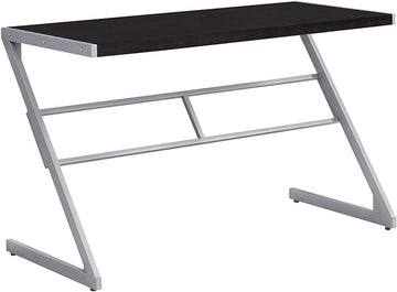 Monarch Specialties Simple Modern Study Laptop Table for Home & Office Computer Desk-Z-Shaped Metal Leg, 48" L, Cappuccino