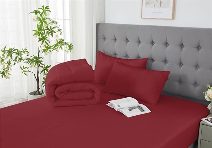 3 Piece Solid Color All Season Bedding Comforter Set Microfiber Soft Lightweight Bedding Set for Kids Teens Adults Room Decor with 1 Comforter and 2 Pillowcases Full