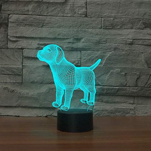 Little Dog Puppy Figure 3D lamp Optical Night Light 7 Colors Changing LED Illusion Lamps Gifts for Girls Kids Baby Girls Daughter Sister Aunt or Mother