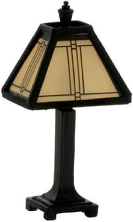 Dollhouse Miniature Craftsman Tiffany Lamp in Dark Bronze