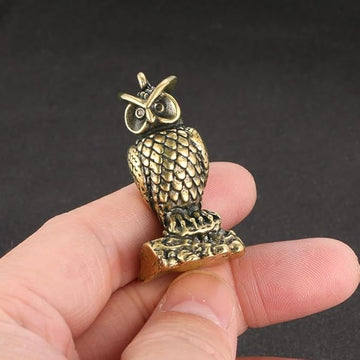 Vintage Solid Brass Owl Figurine - Adorable Desk Decor for Collectors - Perfect Home or Office Accent(Little Owl)