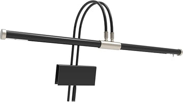 Cocoweb 22" Grand Piano Lamp, LED, Adjustable, Quality Lighting in Black with Satin Nickel Accents, with Plug-in Adapter - GPLED22SND