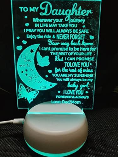 Creative Customized Moon Butterfly Birthday Gifts Bedside Lamp 3D Illusion Moon Night Lights USB LED Table Lamp Gifts for Daughter- 7 Colors Changing Christmas Gifts Arts lamp from Dad Mom