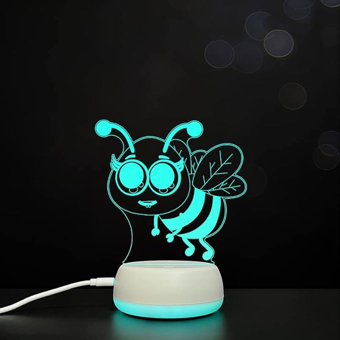 Hardworking Bee Kids Night Lights Bedroom Decor Lamp 7 Colors Change 3D Night Light Kids Optical Illusion Lamps Kids Lamp As a Gift Ideas for Students