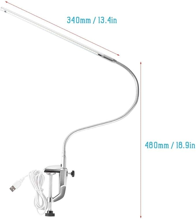Clamp Table Lamps for USB LED Desk lamp for Manicure, Reading, Tattoo Light
