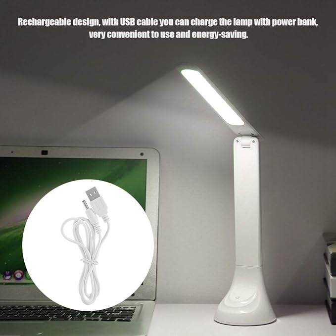 Led Desk Lamp,EyeCaring Table Lamps,Rechargeable Folding Led Light Desk Table Desktop Lamp Eye Care for Reading Study Lighting,Dimmable Office Lamp with USB Charging Port