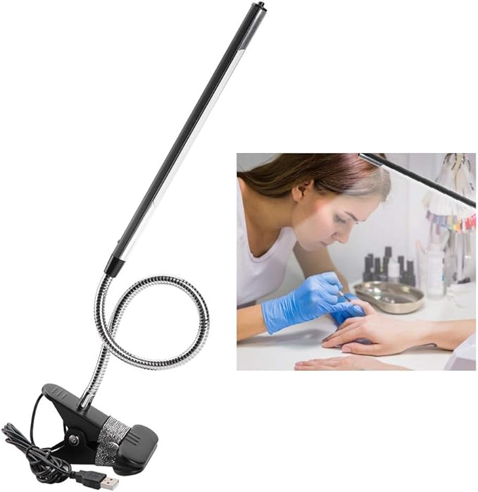 LED Desk Light Clip, LED Book Light, USB Beauty Lamp Dimmable Desk Light Eye Care Flexible Desk Lamp for Reading Jewelry Repair Tattoo Manicure Makeup