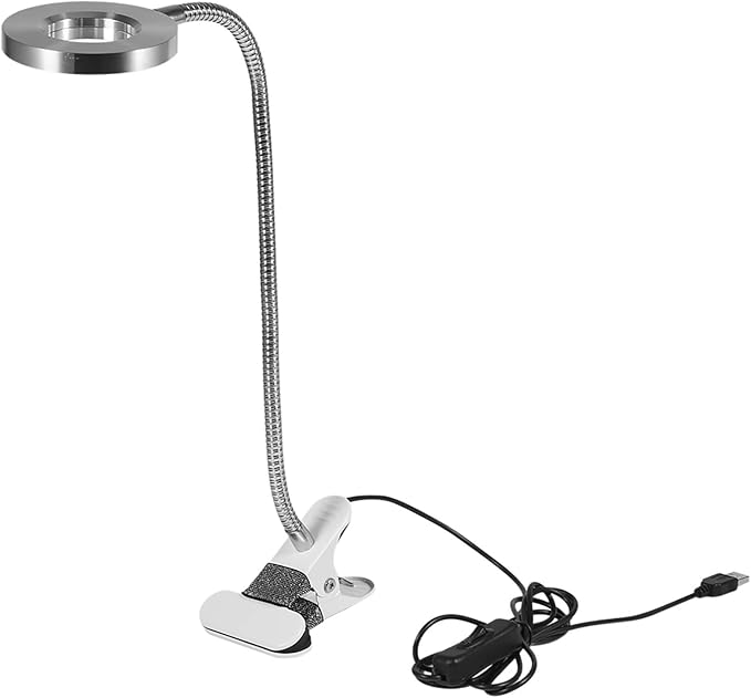 Desk Light Lamp Clip on Light Tattoo Manicure Makeup Light, USB LED Light Beauty Lamp with Clamp, Portable Cold Light Lamp Shadowless Lamp with Flexible Tube